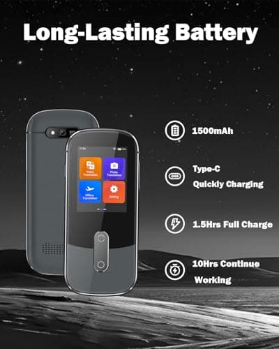 Wooask Language Translator Device, AI Translator Device W09 No WiFi Needed, Two Way Real Time Translator with 144 Languages, Voice/Offline/Photo Translation for Travel, Business, Learning (Grey) - Thumbnail 6