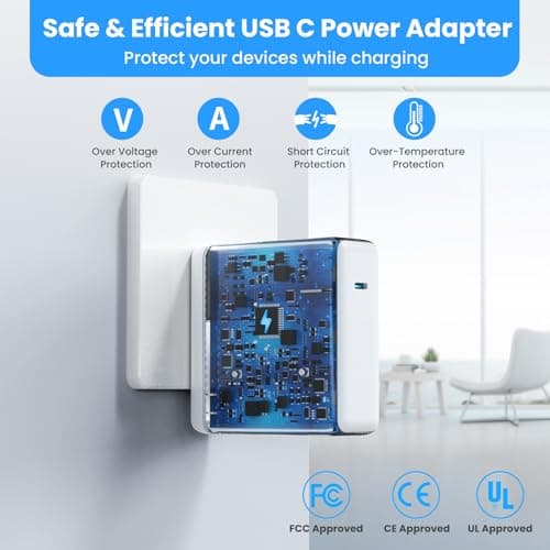MacBook Pro/Air Charger - 120W USB-C Fast Charger, Compact Laptop Charger Adapter Compatible with USB-C MacBooks, iPads, Samsung Galaxy and More (White) - Thumbnail 4