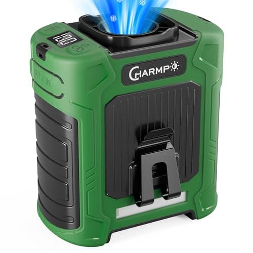 Portable Waist Fan, 10000mAh Rechargeable Belt Clip Fan, 59ft/s Turbo Airflow, 18500RPM 6-Speed, Up to 35H Hands-Free Cooling with Bottom Air Intake, LED SOS Light for Jobsite, Outdoor Work, Camping - Image 1