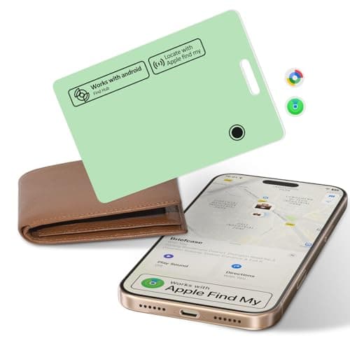 AI.QVOKA Tracking Card for Apple & Android, Credit Card Tracker for Wallet Works with Apple Find My & Google's Find Hub (Green, 1 Pack)