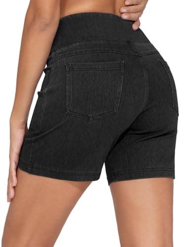 THE GYM PEOPLE Women's High Waisted Stretchy Jean Shorts Summer Skinny Denim Shorts with Pockets - Image 1