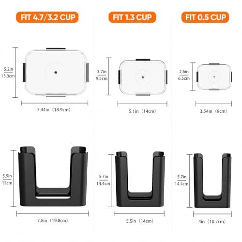 Black 3 Pack Food Container Lid Organizer for Rubbermaid Brilliance - Thumbnail 4