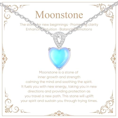 925 Sterling Silver Moonstone Necklace New Beginnings, Senior 2026 Gifts Moonstone Jewelry June Birthstone Necklace for Women, Inspirational Graduation Gifts for Daughter Best Friend Sister Birthday Gifts Ideas