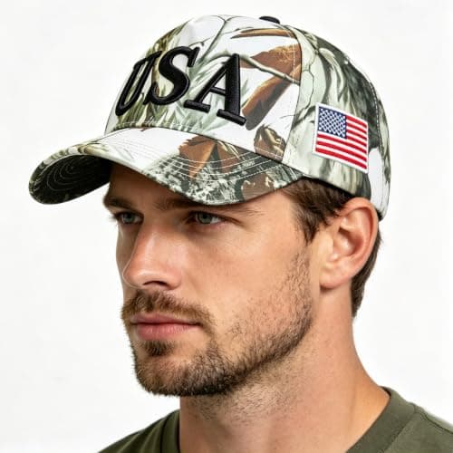 LELVK 4th of July Accessories USA Hats for Women Men, Embroidered Cotton American Flag Baseball Cap for Golf Travel Daily Wear - Thumbnail 5