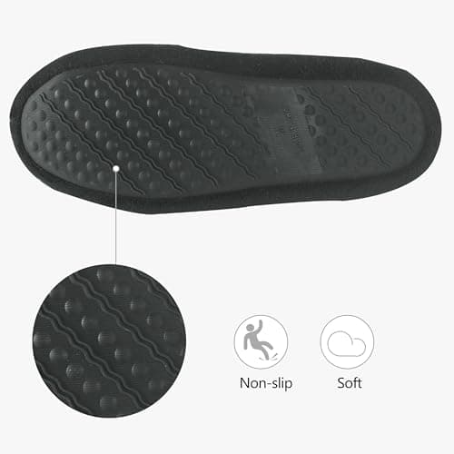 Forfoot Slipper Boots, Winter Bootie Slippers for Women Extreme Cold Light Coral Plush Indoor House Bedroom Slippers Fuzzy Black Home Office Shoes US 9.5 - Thumbnail 4