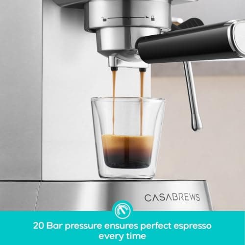 CASABREWS 5418 PRO Espresso Machine 20 Bar, Upgraded Espresso Maker with Powerful Steam Milk Frother, Stainless Steel Coffee Machine with Fast Heating System for Cappuccino, Latte, Silver - Thumbnail 5