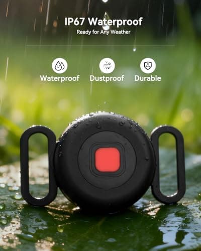 Location Tracker Tag for Dogs & Cats with Silicone Collar Holder, Works with Apple Find My & Android Find Hub, IP67 Waterproof Bluetooth Anti-Lost Locator (Black – Pet Collar Case, 1 Pack) - Thumbnail 4