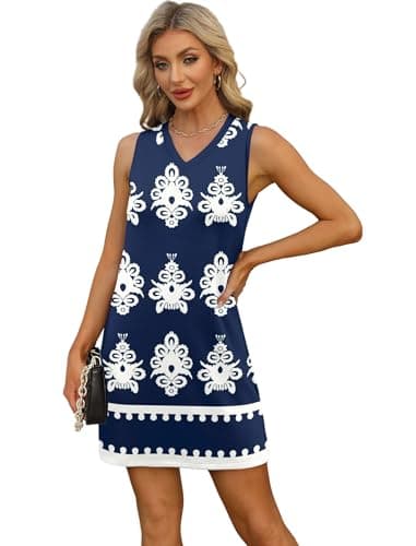 BKRIVE V-Neck Summer Casual Beach Dresses for Women 2026 Vacation Women's Sleeveless Sundress with Split - Thumbnail 4