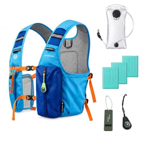 SAVIOR COOL Cooling Vest for Men Women，Hydration Vest for Running Hiking (Blue)