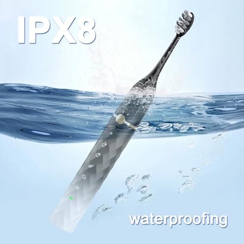 Seapeoa Electric Toothbrush Set, Equipped with 10 Brush Heads and Travel case, IPX8 Waterproof, 2-Minute Timer, 42000 high-Frequency Vibrations, 5 Modes, The First Choice for Gift Giving - Thumbnail 6