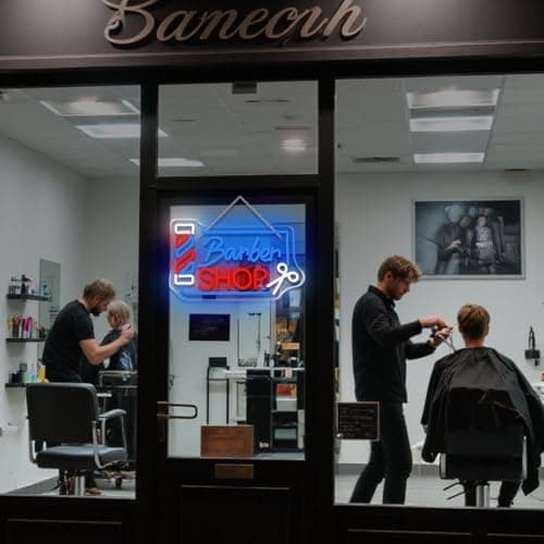 Looklight Barber Shop Neon Sign Barber Pole Led Signs for Wall Decor Salon Station Neon Light Sign for Pole Hair Salon Accessories Business Store Supplies - Thumbnail 2