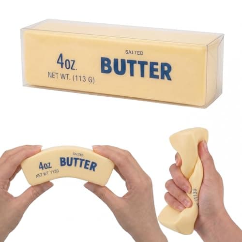 Butter Squishy Slow Rising Stress Relief Tool,New 2026 Squeeze Ball Realistic Butter Stick Soft Squeeze Tool,Portable Squishy for Adults Anxiety & Stress Relief, Sensory Gifts for Office(Yellow)