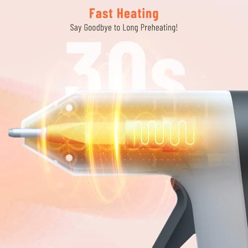 Katerk Cordless Hot Glue Gun Kit, 30s Fast Heating, Mini Glue Gun with 20 Glue Sticks, Compact & Portable with 2500mAh Built-in Battery, Auto Shut-Off, Perfect for DIY, School Crafts & Repairs (White) - Thumbnail 3