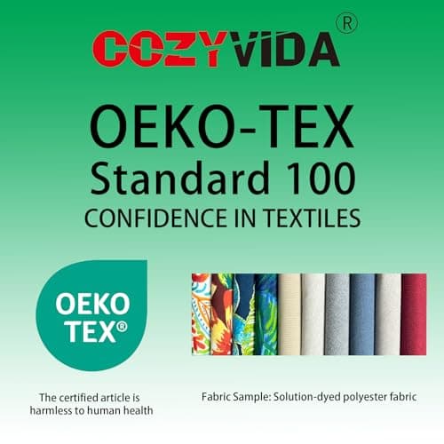 COZYVIDA Outdoor Deep Seat Cushion Set of 2, 22"x24" Seat & 23"x19" Back, Water-Proof Stain-Resistant UV Resistant Weather Resistant, 30D Foam with Recycled Fiber Fill and YKK Zippers,Chili-TPU - Thumbnail 5