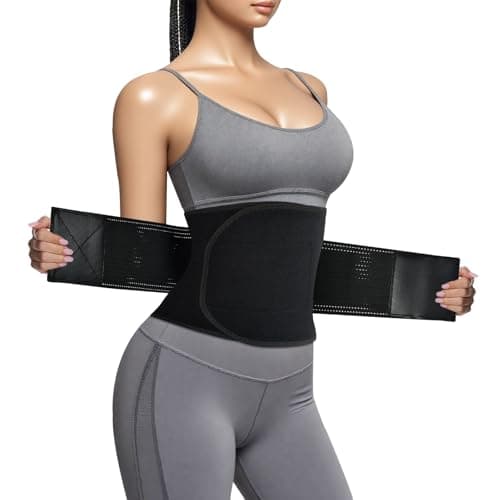 LKV Sculpt Touch Waist Trainer For Women Lower Belly Fat - Thick Sweat Band Waist Cincher Trimmer - Slimming Body Shaper Belt Black - Image 1