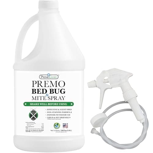 Premo Guard Bed Bug Killer Spray 128 oz - University Tested 100% Kill Rate - Natural Non Toxic, Stain & Scent Free - Kill Bedbugs & Mites On Bed & Blankets, Furniture, Clothing - Child & Pet Safe