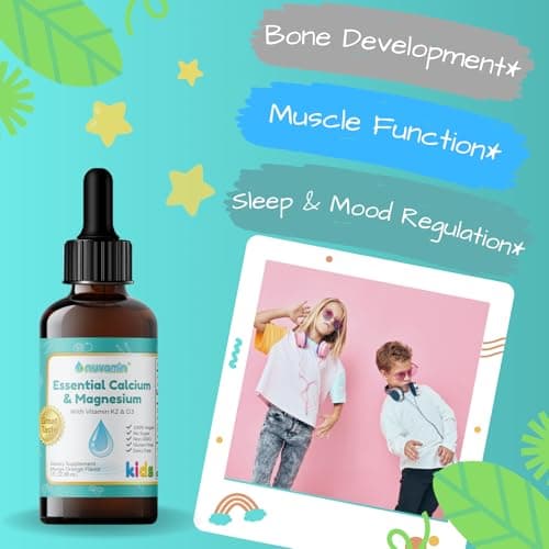 Nuvamin – Liquid Calcium & Magnesium Drops for Baby, Toddlers, Kids, & Adults, 2Fl.Oz (60ml), 30 Daily Servings. Great Taste - All Natural - Vegan - Superior Absorption - Thumbnail 2