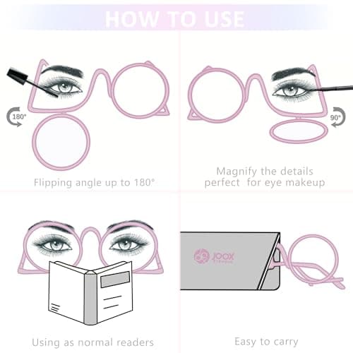 JOOX Makeup Reading Glasses for Women Large Magnifying Cosmetic Readers Make Up Eyeglasses +2.0 - Thumbnail 3