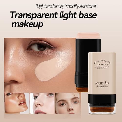 Ivory Foundation Stick-2-in-1 Creamy Concealer&Brush,Buildable Coverage for Smooth, Brightening Makeup Look - Thumbnail 6