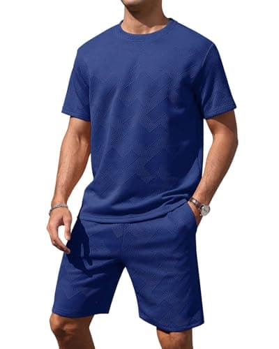Aiyino Men’s 2-Piece T-Shirt & Shorts Set – Casual Track Suit for Summer