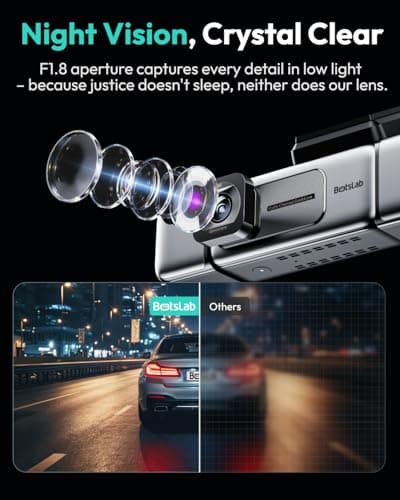 BOTSLAB 3K 4 Channel Dash Cam, 360° All-Around View, Front/Rear/Inside Car Cameras with 3.18" Touch Screen, Dash Camera 24/7 Parking Mode, Built-in GPS, 5.8GHz WiFi, Voice Control, 128GB Card Included - Thumbnail 3