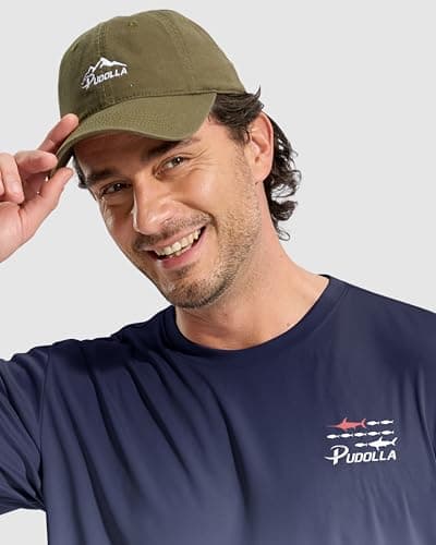 Pudolla Men's Fishing Swim Shirts Short Sleeve Sun Protection UV UPF 50+ SPF T-Shirt(Gradient_Blue_Fish XL) - Thumbnail 4