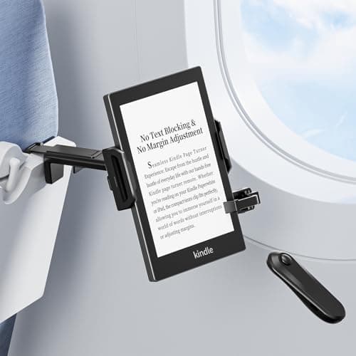 Tablet Holder Mount for Kindle Reading in Airplane or Table with Page Turner Remote, Travel Essential Handsfree Tablet Stand for Flying, Wireless Page Turner and Holder Arm Fits 5.9″–9.8″ Devices - Thumbnail 2