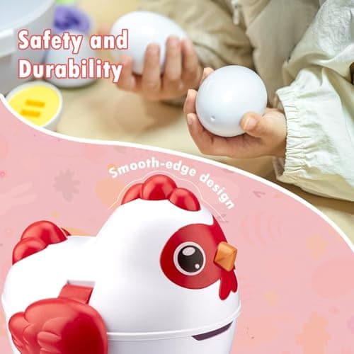 VROGTIK Easter Egg Matching Game, 24-Piece Easter Basket Stuffers for Kids, Color Shape Number Recognition Educational Toddler Toys, Chicken Storage Box Preschool Learning Toy for Boys Girls - Thumbnail 6