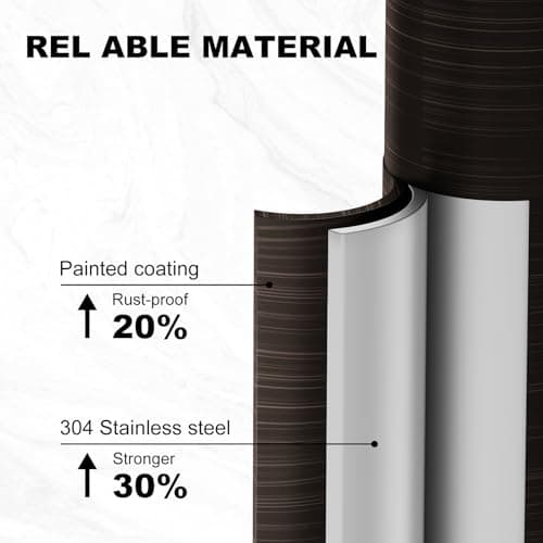 Toilet Paper Holder Free Standing, 25” H Stainless Steel Oil Rubbed Bronze Toilet Paper Stand, Weighted Base Floor Tissue Roll Holder for Bathroom,Toilet Roll Stand - Thumbnail 3