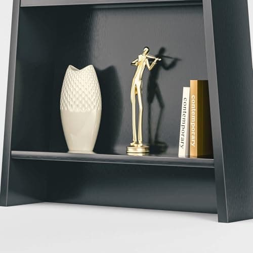 Ryoko Floor Clock Bookshelf, 5-Tier Storage Cabinet with Large Silent Quartz Clock, Grandfather Wood Clock,Simple Modern Nordic Solid Wood Bookcase Display Shelf for Living Room, Bedroom, Home Office - Thumbnail 4
