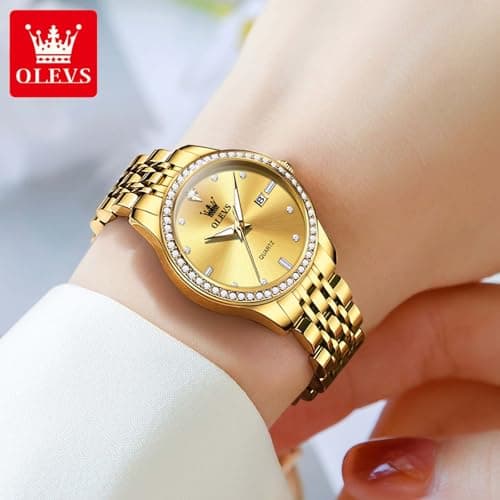 OLEVS Watch Women Small Dial Diamond Watches for Women Waterproof Stainless Steel Ladies Watches Analog Womens Watches Fashion Luxury Dress Reloj para Muje - Thumbnail 3