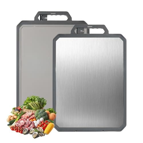 Stainless Steel Cutting Board for Kitchen, 2-in-1 Double-Sided 304 Steel & PP, Non-Slip Chopping Board, 11.7"×15.7",1PCS - Image 1