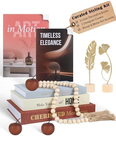 MJQOB Decorative Books for Home Decor & Fake Books for Coffee Table Decor, Complete Aesthetic Set with 3 Faux Books for Decoration & Accents for Neutral Living Room Decoration & Bookshelf Decor - Image 1