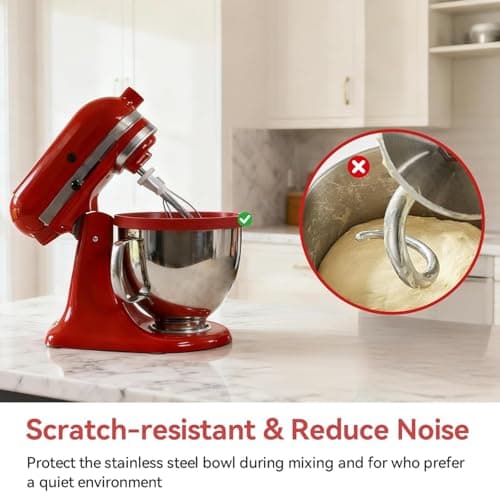 Silicone Liners for KitchenAid 5 Qt Tilt-Head Stand Mixer(Only), Odourless,Thicker, Cold/Heat-Resistant & Non-Stick, Easy Clean, Fits 5 Quart Mixing Bowl, Set of 3 with Lids - Thumbnail 2