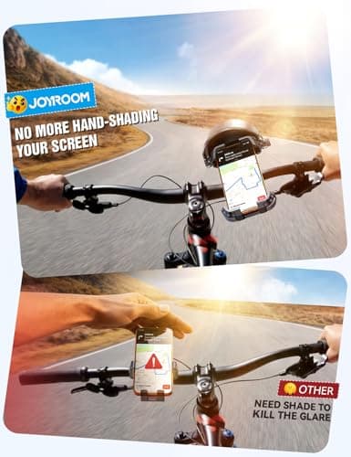 JOYROOM Bike Phone Holder Mount [Avoid Glare][Full Silicone Protection] Phone Mount for Scooter Ebike Bicycle Handlebar Cell Phone Clamp for iPhone 17 16 15 Pro Max S26, More 4.7-7" Phones - Thumbnail 6