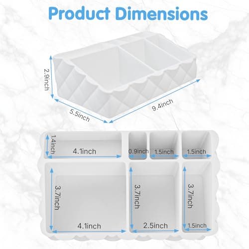 Bathroom Organizers and Storage Toothbrush Holders,Counter Vanity Countertop Home Decor Makeup Organization Essentials,White - Thumbnail 5