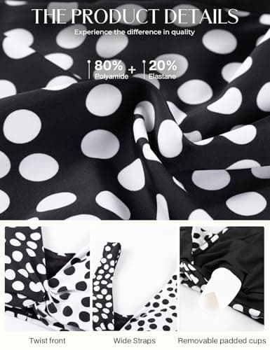 Hanna Nikole Beach Vacation Clothes for Women Modest Bikini Bathing Suits Color Block Swimsuits Polka Dots L - Thumbnail 6