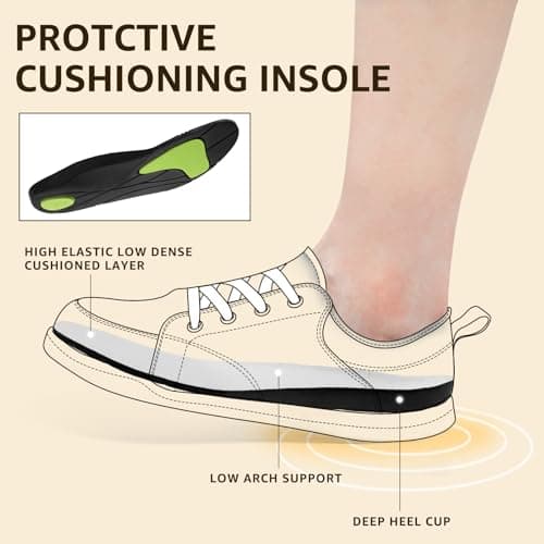 STQ Slip on Sneakers for Women Casual Shoes Canvas Tennis Classic Shoes Machine Washable Beige Size 8.5 - Thumbnail 6