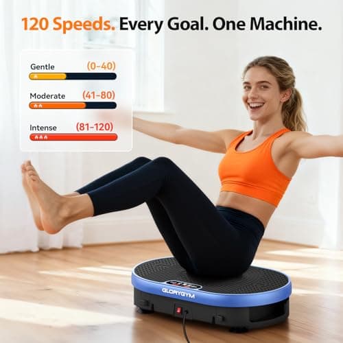 Vibration Plate Exercise Machine for Body Shaker Machine & Weight Loss, Shake Plate with Resistance Bands, 120 Speed Levels, Remote Control, Full Body Workout, Compact Home Gym Equipment - Thumbnail 4
