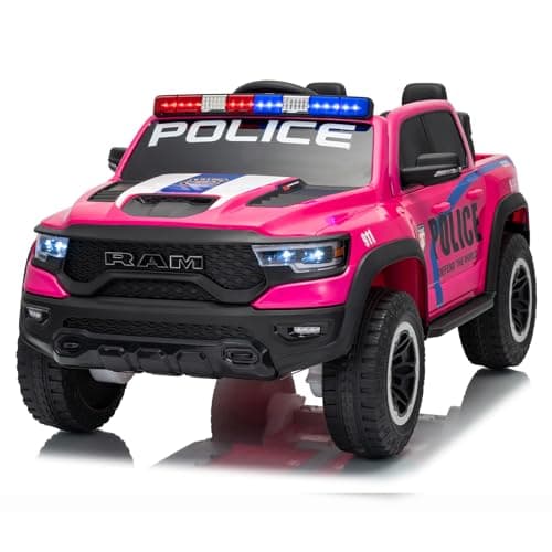 FINITO 24V Police Kids Ride On 2 Seater Police Truck, Remote Control Ride On Toy Car, Kids' Electric Ride On Truck, Kids' Side by Side Truck for Children Ages 3+, Powered Cars for Kids - Image 1
