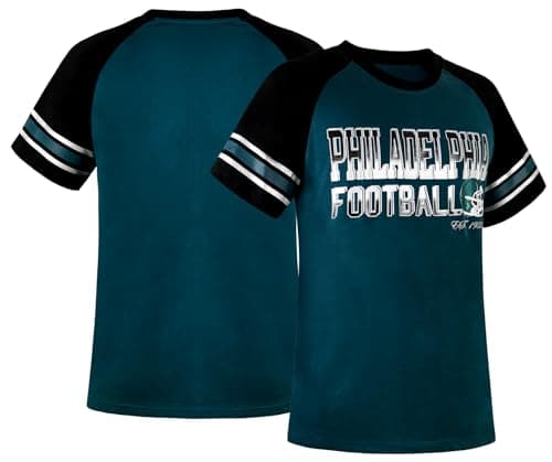 Simapak Mens Football Fans Athletic City Raglan T-Shirts - Midnight Green & Black (Size:XL) - Thumbnail 3