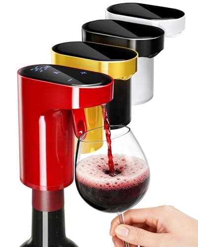 Fathers Day Gift | World Cup Viewing Party Supply,5-in-1 Electric Wine Decanter & Smart Liquor Dispenser,Automatic Aerator&Pourer with 1-999ml Precision Dosing|Gift for Men,Dad,Whiskey Lovers(Red) - Image 1