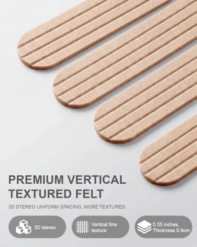 6 Pcs 15.7x3.9 Felt Board, Self-Adhesive and Removable Nano Tap Wall Decor, 0.35" Thick Freely Combinable Felt Bulletin Board for Bedroom Living Room Office Classroom Flower Shop (Dark Camel) - Thumbnail 3
