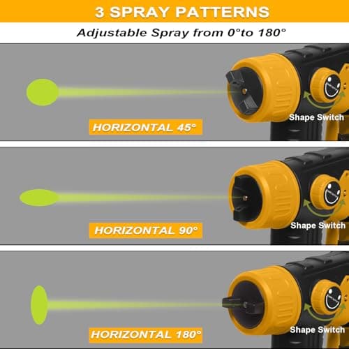 Cordless Paint Sprayer for Dewalt 20V Battery (Battery Not Included) - Electric Spray Paint Gun with 4 Copper Nozzles & 3 Spray Patterns, Ideal for DIY Projects, House Painting, Furniture, Fence - Thumbnail 3