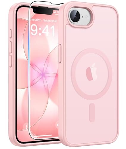 FNTCASE for iPhone 17e Case Pink: Translucent iPhone 16e Cases Compatible with MagSafe, Camera Protection & Tempered Glass Protector, 14FT Military Grade Drop Tested, Matte Skin-Friendly Cover - Image 1