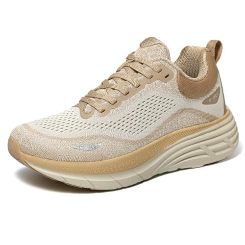 Wirpex Women's Wide Toe Box Walking Shoes Cushion Comfortable Tennis Shoes Non-Slip Running Workout Gym Sports Athletic Breathable Fashion Sneakers Brown 10.5 - Image 1