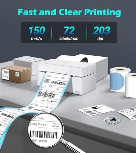 ORGBRO Bluetooth Thermal Shipping Label Printer, Z1-Plus Wireless 4X6 Shipping Label Printer for Small Business Office or Home Support iPhone Android Windows macOS Chrome Amazon Ebay Shopify USPS - Thumbnail 3
