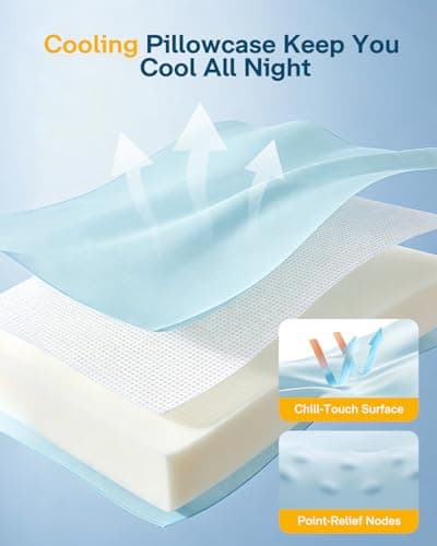 ALLJOY Cervical Neck Pillow for Sleeping,Ergonomic Memory Foam Cervical Pillow for Neck Pain Relief, Orthopedic Bed Pillow for Side Back Stomach Sleepers,Birthday for Women Men - Thumbnail 6