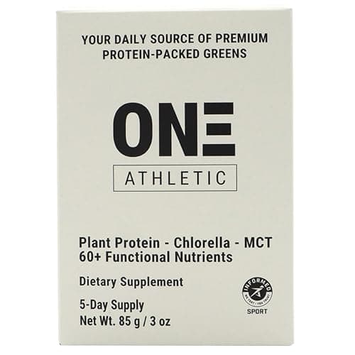 ON3 Athletic Protein Greens Supplement with chlorella, eleuthero and MCT Powder (5 Servings, Herbal) - Image 1