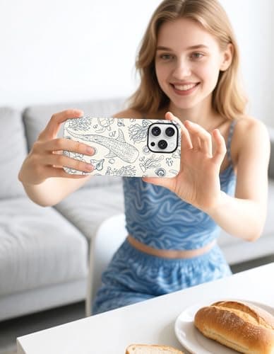 Aitipy Magnetic Shark Summer Phone Case for iPhone 13 Pro, Compatible with MagSafe, Cute Aesthetic Green Whale Soft TPU and Hard PC Shockproof Protective Phone Cover for Women Girls - Thumbnail 6